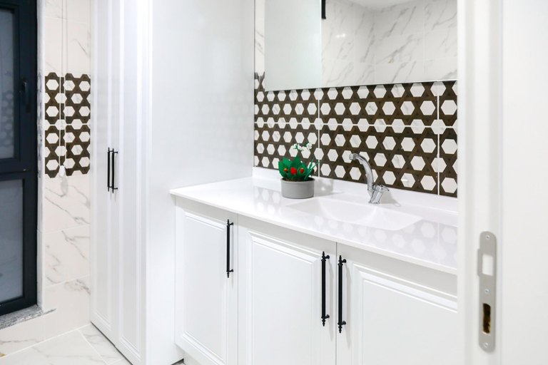 Bathroom, Flat With Sea View Balcony in Kyrenia