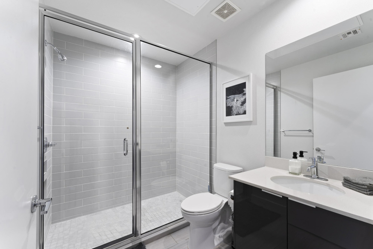 Bathroom, Prime East Downtown Studio w gym Washer Dryer, Travis