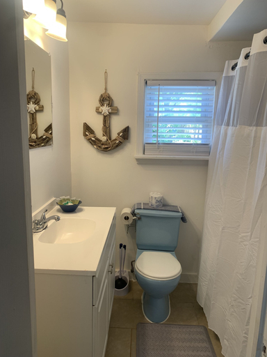 Bathroom, Sandy Mutts At The Beach 1 Bedroom Cottage by RedAwning, Norfolk