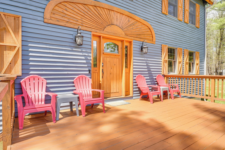 Exterior & Views 2, Athol Cabin w/ Deck & Fire Pit, 10 Mi to Lake, Warren
