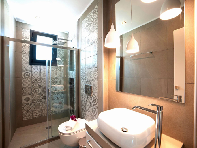 Bathroom 4, 2 New Villas Next Each Other, Pool, Rent Separately or Together at Kournas Lake, Crete