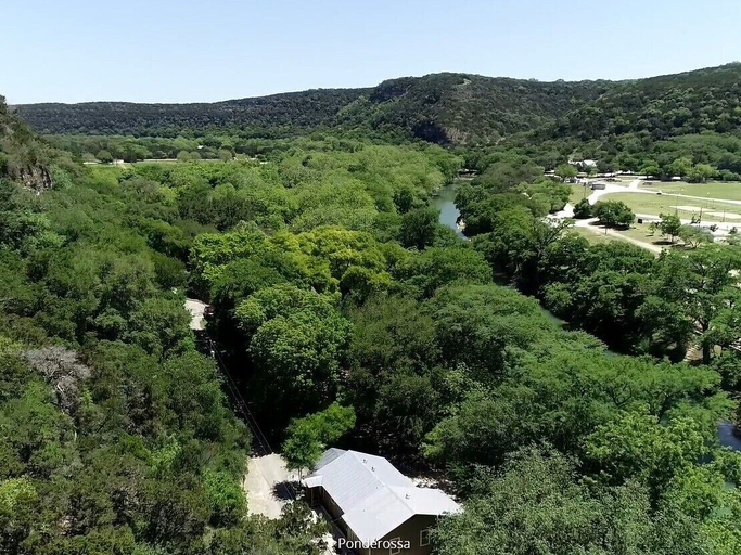 Aerial view 2, Ponderosa Cabin, Comal