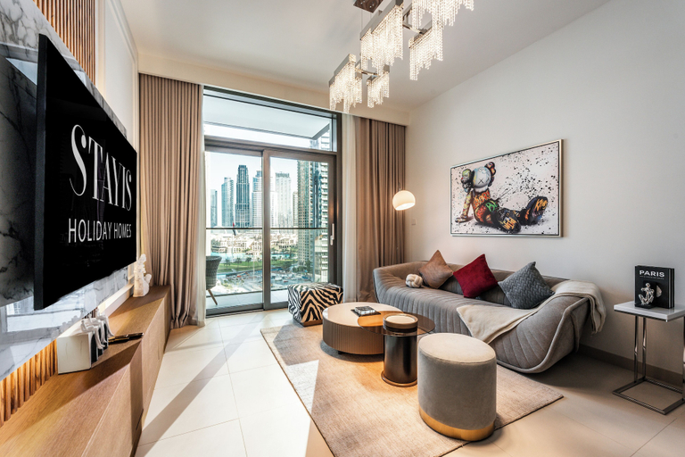 Living area 3, Stayis - 1 BR Iconic Burj Khalifa View, Dubai