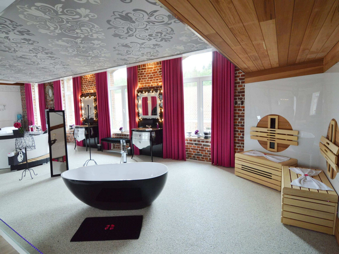 Bathroom 5, Lush Apartment with Sauna, Hot Tub, Mountain Views in Ensival, Liège