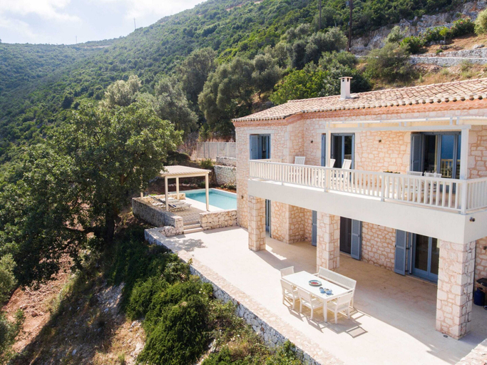 Exterior & Views, Modern Villa in Vasiliki with Swimming Pool & Hot Tub, Ionian Islands