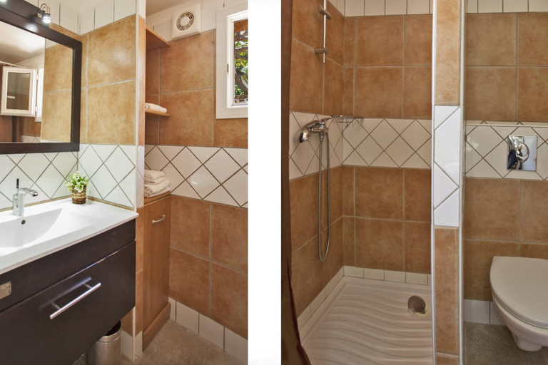 Bathroom 4, maison kiwi avec piscine chauffee terrasse jardin et bbq a Calvi, Haute-Corse