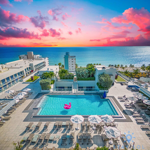 Room 3, Front Bay View Terrace Rooftop Pool Near Beach, Broward