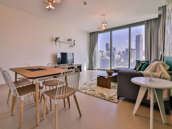 Dining, Marina Views Cosy Two Bed JBR by Belvilla, Dubai
