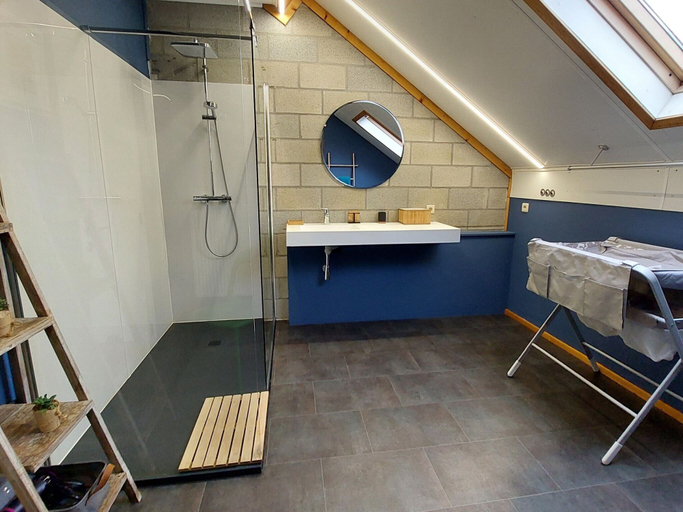 Bedroom 2, Rustic Holiday Home with Sauna & Hot Tub in Wooded Area, Liège