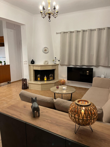 Living area 3, Olive Gem 2-bed Apt Sleeps 4 With Fireplace, Peloponnese
