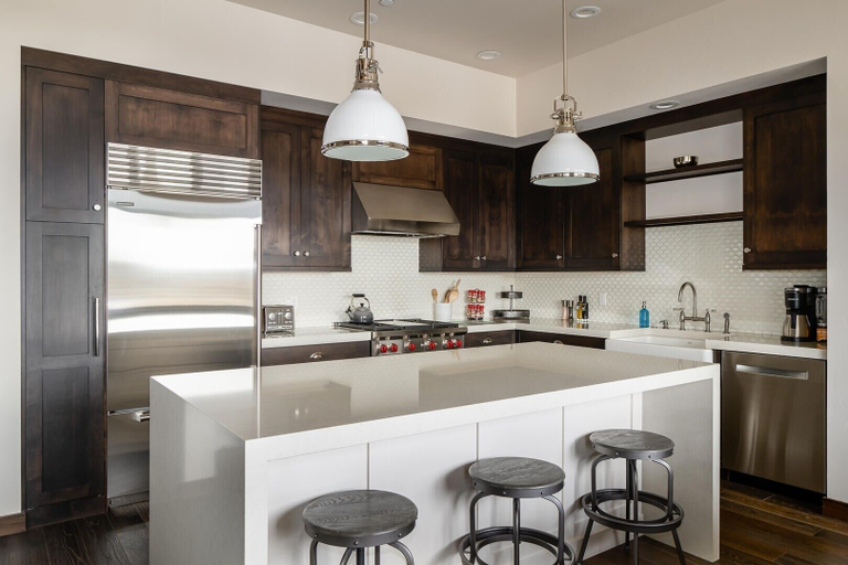 Private kitchen 4, 4b Lodgeside 3 Bedroom Townhouse by Moonlight Basin Lodging, Madison