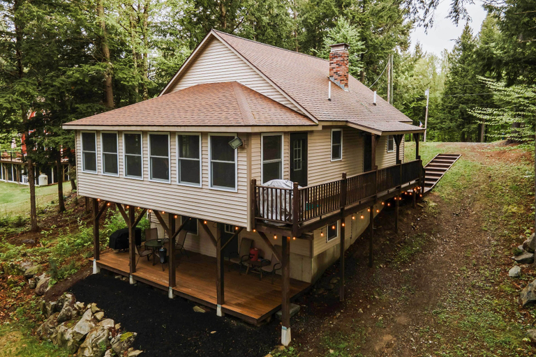 Exterior & Views 1, Waterfront Sebec Lake Home w/ Yard + Fire Pit, Piscataquis