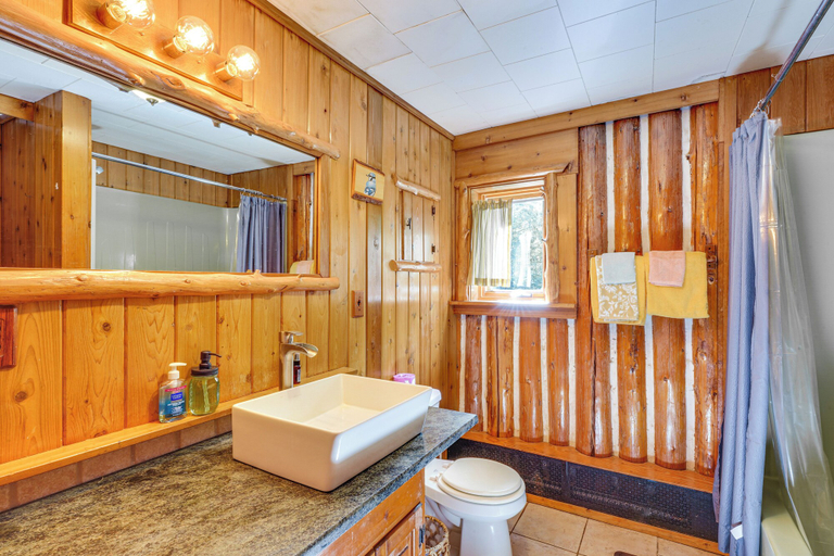 Bathroom, Saranac Lake Cabin w/ Deck: Pets Welcome!, Essex