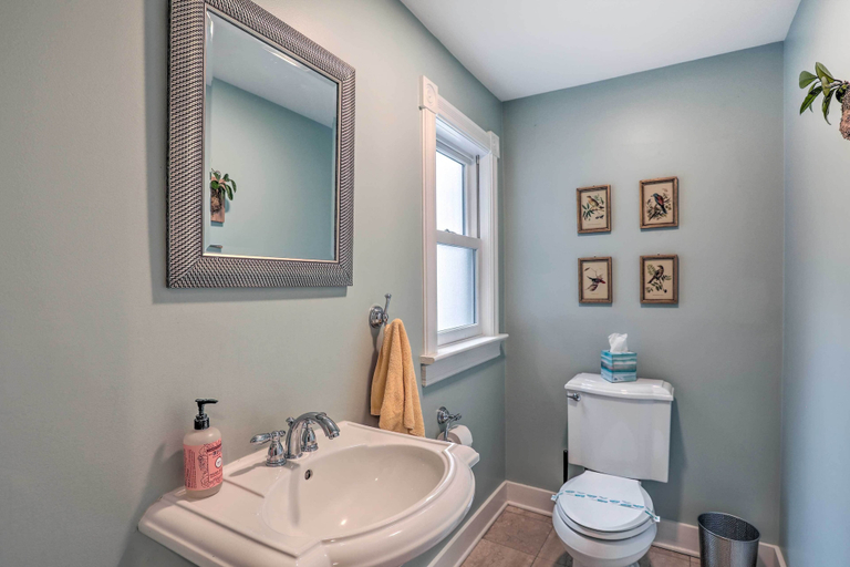 Bathroom 3, Charming Lambertville Retreat - 1 Mi to River!, Hunterdon