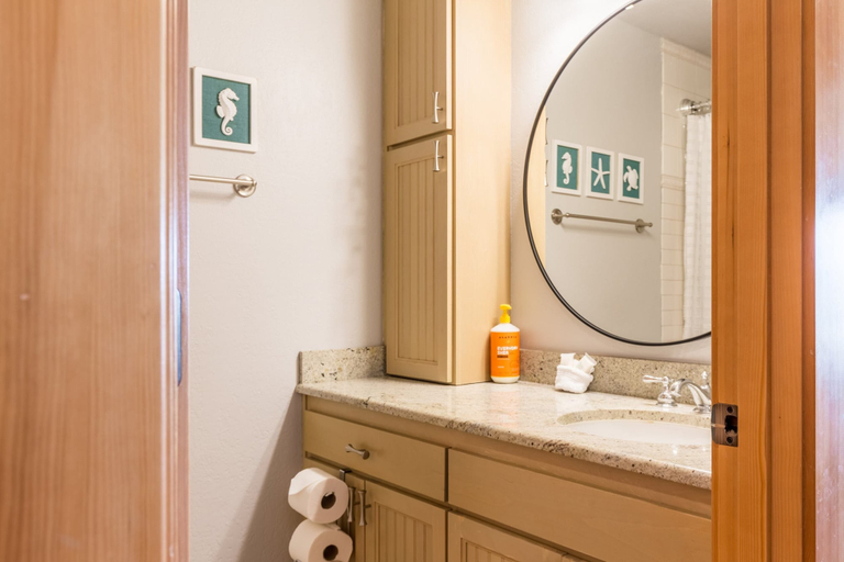 Bathroom, Coastal Chic Beach Condo by Avantstay Balcony, Island