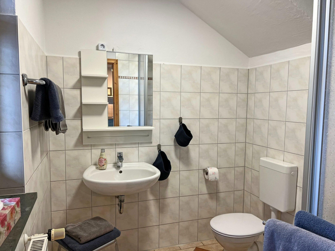 Bathroom 5, Wohnung in Dargun mit Pool und Streichelzoo, Mecklenburgische Seenplatte