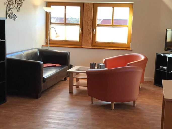 Living area, Apartment "south Above" on the Hopp Farm, Ostholstein