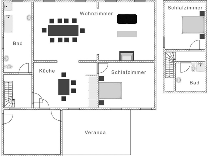 Floor plan, in the Estate Worker's House, Prignitz