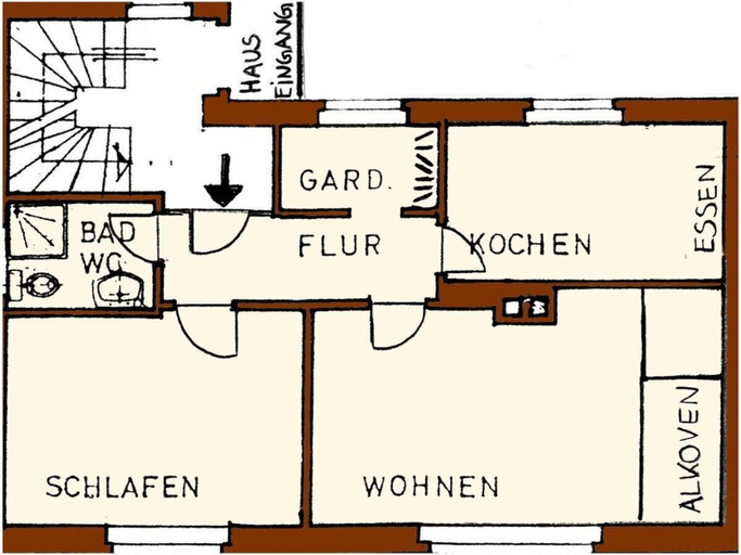 Floor plan, Haus Hoppel - Fewo Ground Floor, Nordfriesland