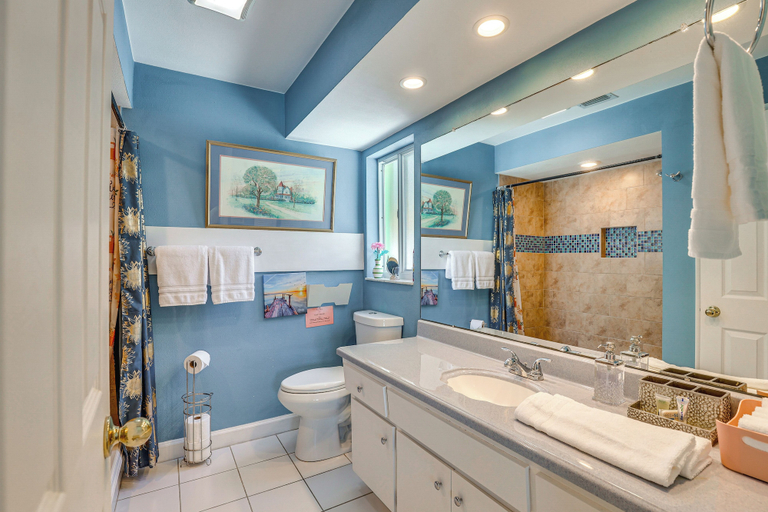 Bathroom 4, Waterfront Getaway w/ Pool & Dock - Walk to Beach!, Pinellas