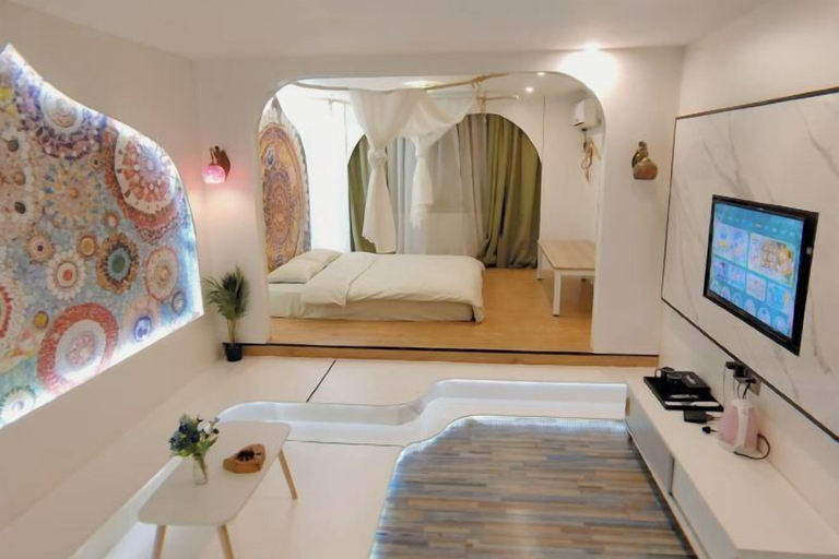 Bedroom 1, Heyuan Snail House Theme Apartment Renrenle Flagship Store, Heyuan