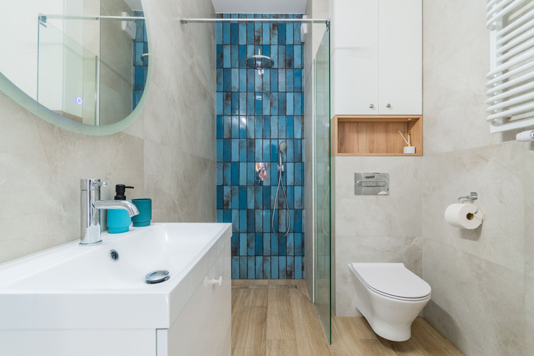 Bathroom, Doki - Curacao by Grand Apartments, Gdańsk City