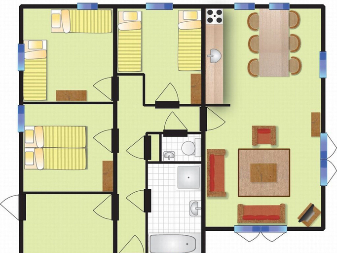Floor plan, Well-kept Bungalow With Dishwasher Near the Beach, Ameland