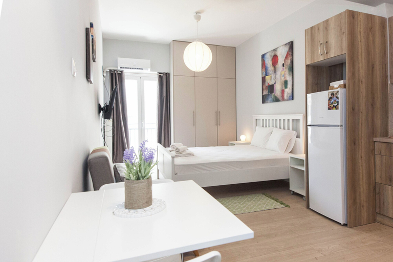 Bedroom 3, Fresh Exarcheia Studio w Balcony & Style, Attica