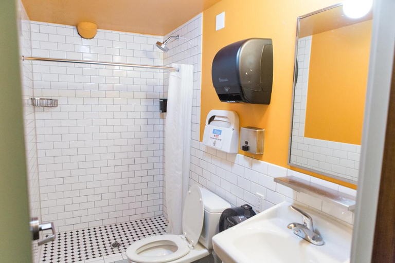 Bathroom 3, HI - Seattle at the American Hotel Hostel, Seattle