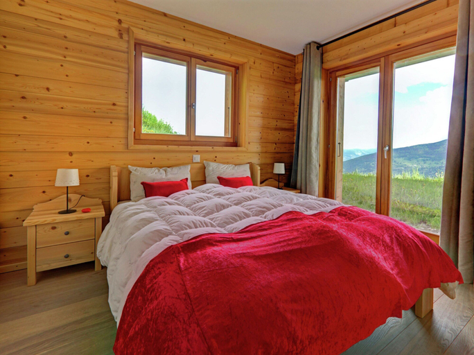 Bedroom 3, Modern Chalet with Hot Tub in Les Collons, Hérens