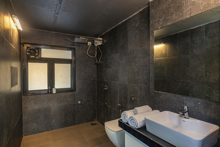 Bathroom 2, SaffronStays Stargazer, Karjat - luxury pool villa with lake view, Raigarh