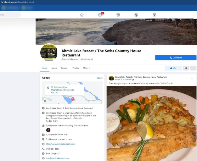 Food & Drinks, Ahmic Lake Resort's Blue Jay Cottage, Parry Sound