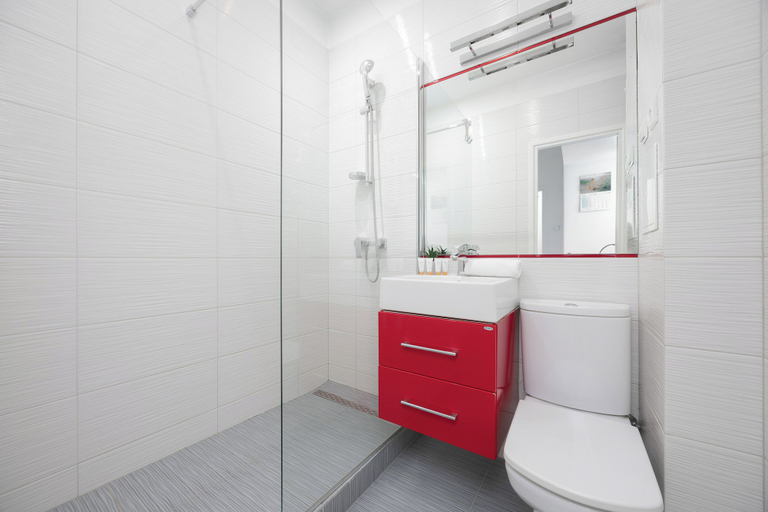 Bathroom, Darwina Apartment 2 Balconies by Renters, Warsaw