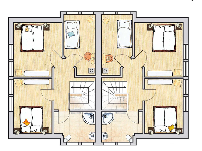 Floor plans 3, Fachwerkhauser Seedorf - Haushalfte "Sophie Charlott" mit Kamin und Terrasse, Vorpommern-Rügen
