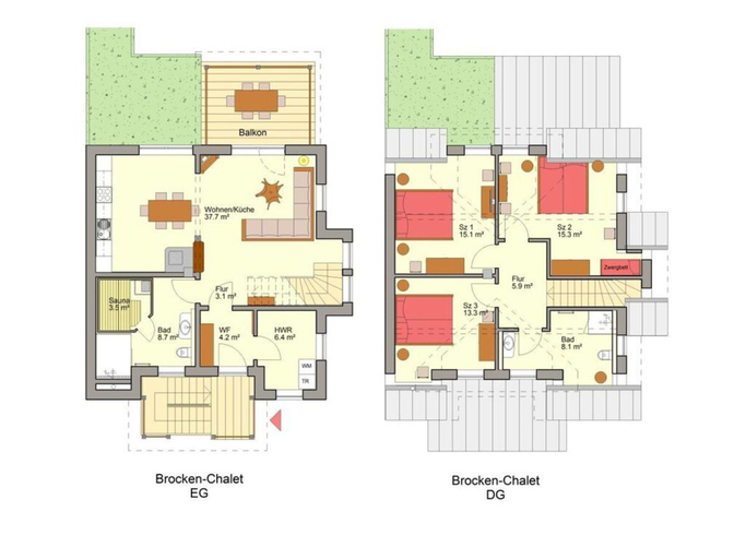 Floor plan, Brocken Chalet No. 19, Harz