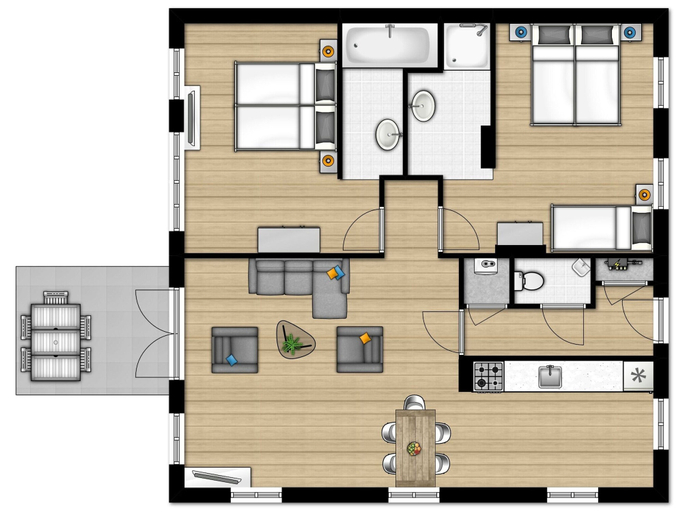 Floor plan, Pet-friendly Garden Getaway, Edam-Volendam