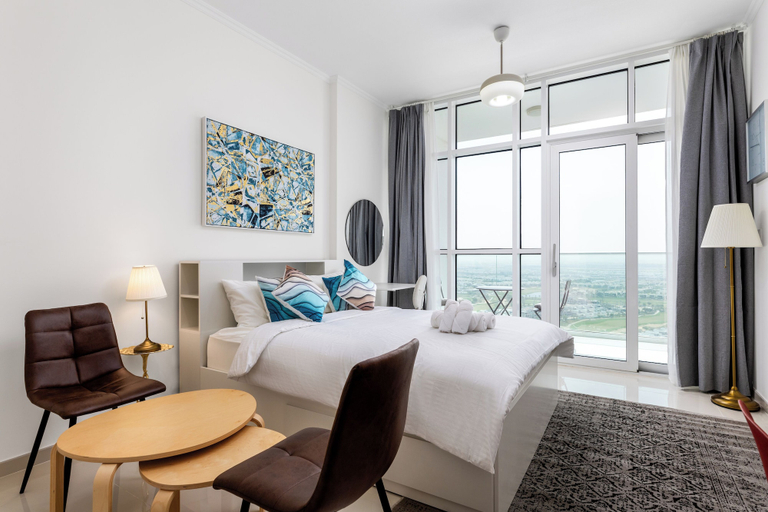 Bedroom 3, Waves - Elegant 28th Floor Studio in Carson A, Damac Hills, Dubai