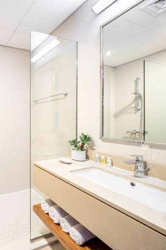Bathroom, Silkhaus Balcony in Difc Cozy Studio Pool Gym, Dubai