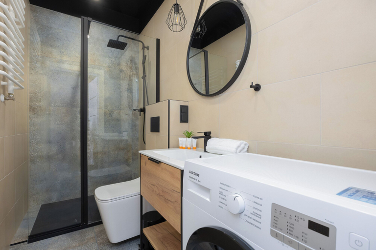 Bathroom, A Unique Studio for 4 by Renters, Warsaw