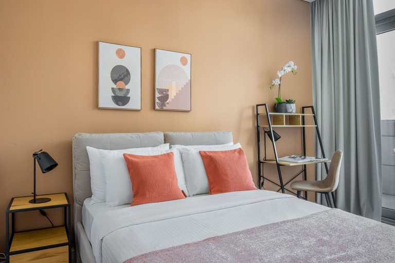 Bedroom 3, Silkhaus Balcony in Difc Cozy Studio Pool Gym, Dubai