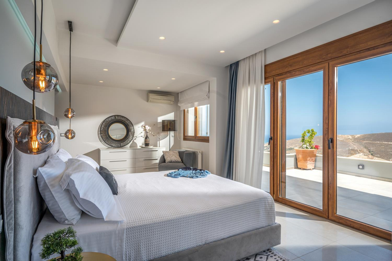 Bedroom 3, Eunoia Blue Villa Heraklion Crete, Sea View, Private Pool, Prassas, Karteros, Crete