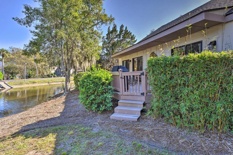 Exterior & Views 1, Palmetto Dunes Villa w/ Deck & Lagoon Views!, Beaufort