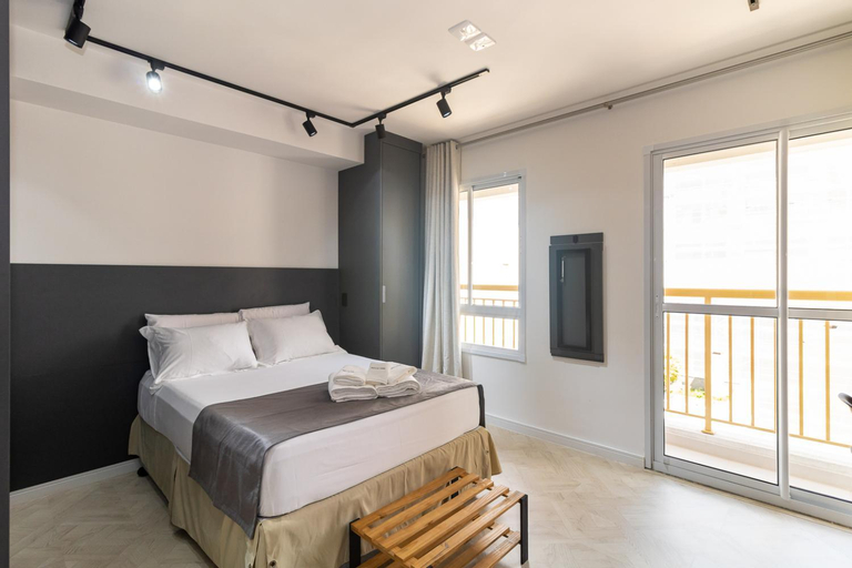 Bedroom 2, Estudio moderno em Pinheiros com AC e Rooftop, São Paulo