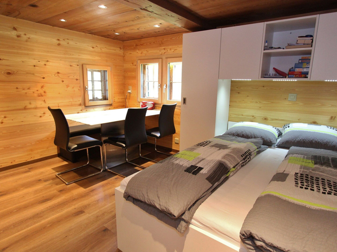 Bedroom 3, Mountain View Holiday Home in Binntal near Lengtal Deck, Raron