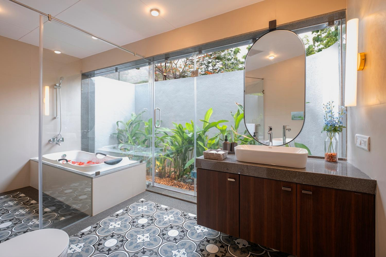 Bathroom 4, SaffronStays Sanvina Farm, Raigarh