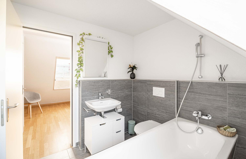 Bedroom 3, Modern 3BDR Duplex with Skyroof in Trendy Zurich West, Zürich
