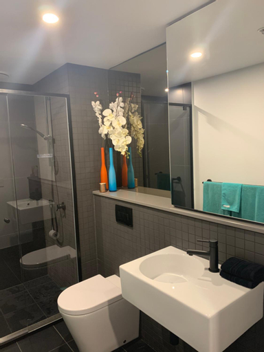Bedroom 4, Midnight Luxe 1BR 1Bath Apartment 104 in the heart of Braddon Pool Sauna Secure Parking Wine WiFi, Canberra