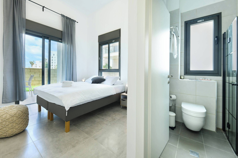 Bedroom 3, Achziv Beach Getaway with Balcony by Sea N Rent