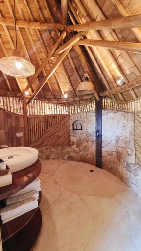 Bathroom, Kalma Bamboo Eco Lodge, Lombok