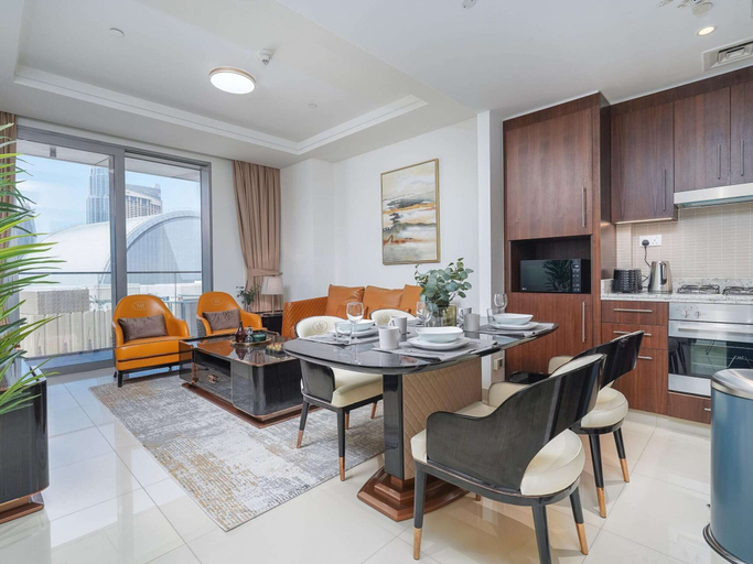 Living room 4, Lux 1BR Apt Burj Khalifa View by Belvilla, Dubai